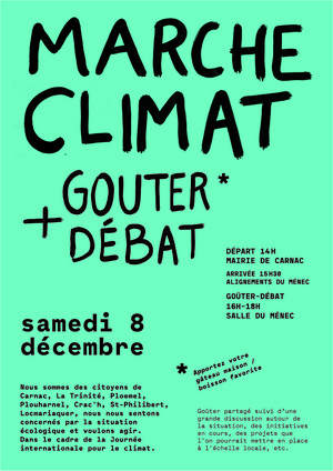 Marche pour le climat et goûter débat, à Carnac (Morbihan)