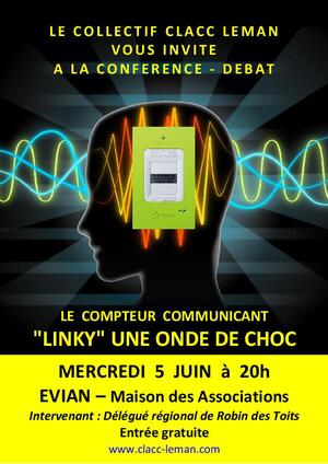 «<small class="fine d-inline"> </small>Linky : une onde de choc<small class="fine d-inline"> </small>», conférence-débat à Évian (Haute-Savoie)