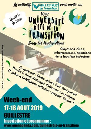 Université d'été de la transition, à Guillestre (Hautes-Alpes)