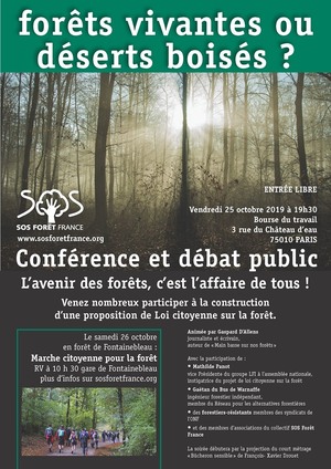 Forêts vivantes ou déserts boisés<small class="fine d-inline"> </small>? conférence-débat à Paris