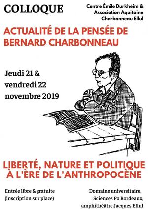Colloque «<small class="fine d-inline"> </small>Actualité de la pensée de Bernard Charbonneau<small class="fine d-inline"> </small>», à Pessac (Gironde)