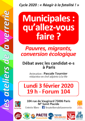 Écologie, pauvreté, migrants : débat sur les municipales, à Paris