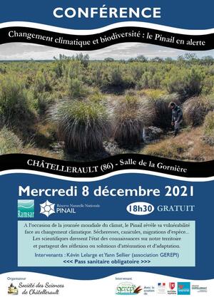 Conférence «<small class="fine d-inline"> </small>Changement climatique et biodiversité : le Pinail en alerte<small class="fine d-inline"> </small>», à Châtellerault (Vienne)