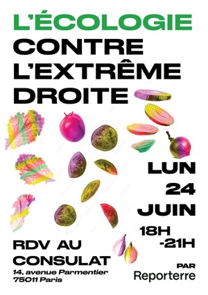 L'écologie s'unit contre l'extrême droite, à Paris lundi 24 juin