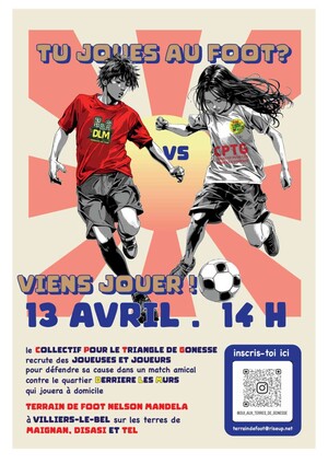 Match de foot pour les terres du triangle de Gonesse, à Villiers-le-Bel (Val-d'Oise) 