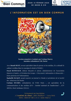 «<small class="fine d-inline"> </small>L'information est un bien commun<small class="fine d-inline"> </small>», conférence-débat à Paris