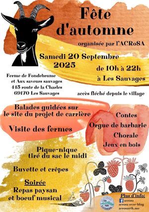 «<small class="fine d-inline"> </small>Fête d'automne de l'Acrosa<small class="fine d-inline"> </small>», dans le Rhône