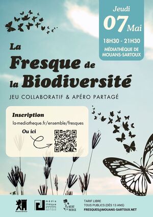 «<small class="fine d-inline"> </small>Fresque de la biodiversité<small class="fine d-inline"> </small>», à Mouans-Sartoux (Alpes-Maritimes)