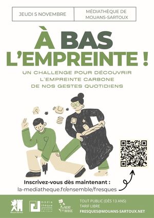 «<small class="fine d-inline"> </small>À bas l'empreinte<small class="fine d-inline"> </small>!<small class="fine d-inline"> </small>» à Mouans-Sartoux (Alpes-Maritimes)