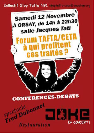 Tafta / Ceta : à qui profitent ces traités<small class="fine d-inline"> </small>? forum à Orsay (Essonne)