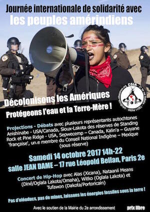 Journée internationale de solidarité avec les peuples amérindiens, à Paris
