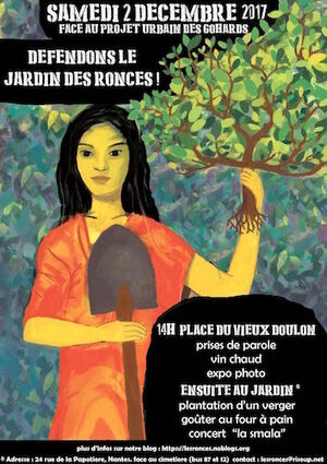 Rassemblement de soutien au jardin des Ronces, à Nantes (Loire-Atlantique)