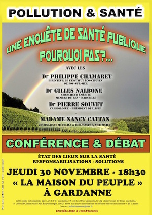 Pollution et santé, conférence-débat à Gardanne (Bouches-du-Rhône)