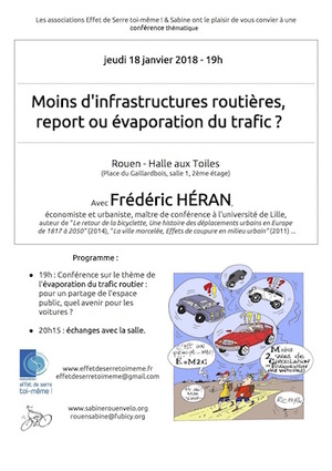 L'évaporation du trafic routier, conférence avec Frédéric Héran à Rouen (Seine-Maritime)