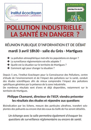 Pollution industrielle, la santé en danger<small class="fine d-inline"> </small>? réunion publique et débat à Martigues (Bouches-du-Rhône)