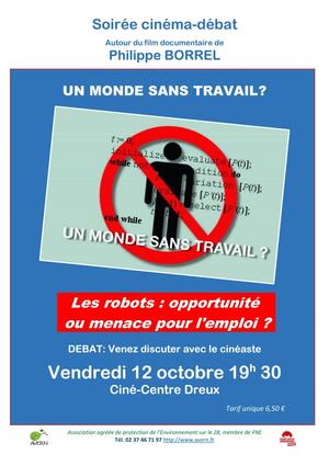 Soirée ciné-débat «<small class="fine d-inline"> </small>Un monde sans travail<small class="fine d-inline"> </small>?<small class="fine d-inline"> </small>», à Dreux (Eure-et-Loir)