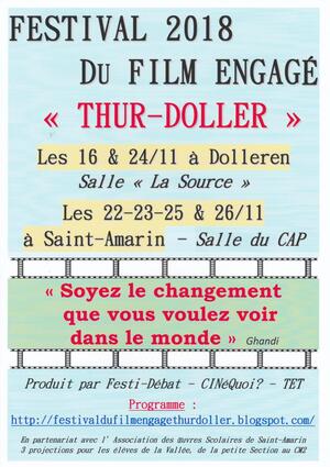 Festival du film engagé«<small class="fine d-inline"> </small>Thur-Doller<small class="fine d-inline"> </small>», à Dolleren et Saint-Amarin (Haut-Rhin)