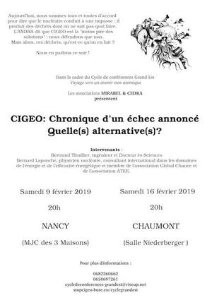 Cigéo : Chronique d'un échec annoncé, quelle(s) alternative(s), à Nancy (Meurthe-et-Moselle)