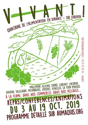 <span class="caps">VIVANT</span><small class="fine d-inline"> </small>! Quinzaine de l'Alimentation en Sud Luberon - Durance