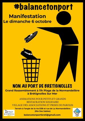 Manifestation «<small class="fine d-inline"> </small>balance ton port<small class="fine d-inline"> </small>», à Brétignolles-sur-Mer (Vendée)