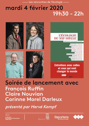 «<small class="fine d-inline"> </small>L'écologie du <span class="caps">XXI</span><sup class="typo_exposants">e</sup> siècle<small class="fine d-inline"> </small>», soirée de lancement du livre, à Paris