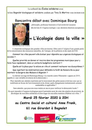 «<small class="fine d-inline"> </small>L'écologie dans la ville<small class="fine d-inline"> </small>», rencontre-débat à Bagnolet (Seine-Saint-Denis)