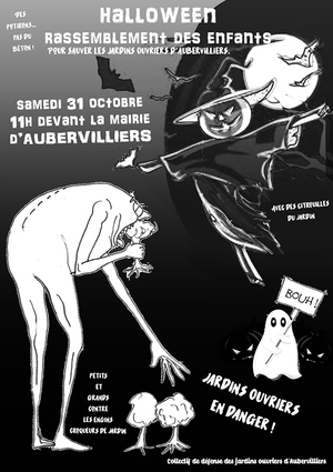 Rassemblement des enfants pour sauver les jardins ouvriers (Aubervilliers)