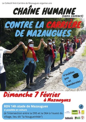 Chaîne humaine contre la carrière de Mazaugues, à Mazaugues (Var)