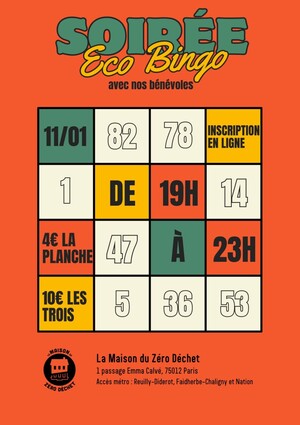 «<small class="fine d-inline"> </small>Soirée éco bingo<small class="fine d-inline"> </small>», à Paris