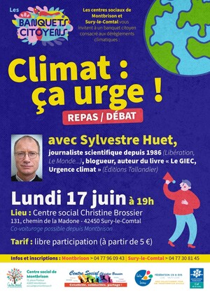 «<small class="fine d-inline"> </small>Climat : ça urge<small class="fine d-inline"> </small>!<small class="fine d-inline"> </small>», banquet citoyen à Sury-le-Comtal (Loire)