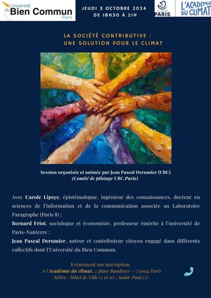 La société contributive : une solution pour le climat, conférence à Paris