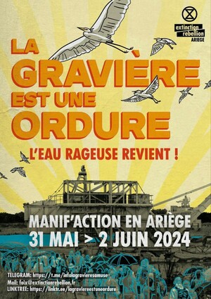 La Gravière est une ordure<small class="fine d-inline"> </small>! manif'action en Ariège