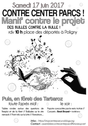 Journée de manifestation contre Center Parcs, à Poligny (Jura)