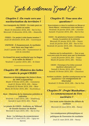 Cycle de conférences Grand Est : «<small class="fine d-inline"> </small>Voyage vers un avenir non atomique<small class="fine d-inline"> </small>»