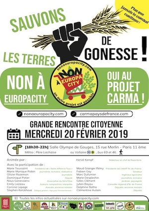 EuropaCity : Réunion «<small class="fine d-inline"> </small>Terres fertiles contre projets stériles<small class="fine d-inline"> </small>», à Paris