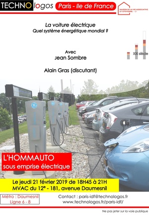 «<small class="fine d-inline"> </small>L'hommauto<small class="fine d-inline"> </small>» sous emprise électrique, conférence-débat à Paris