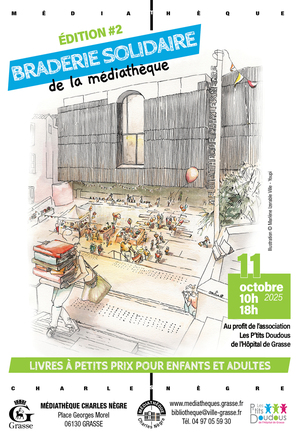 «<small class="fine d-inline"> </small>Braderie solidaire de la médiathèque de Grasse<small class="fine d-inline"> </small>» (Alpes-Maritimes)