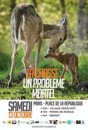 Marche unitaire contre la chasse, à Paris