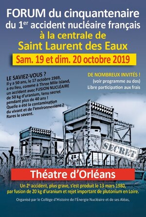 Forum du cinquantenaire du 1<sup class="typo_exposants">er</sup> accident nucléaire grave français, à Orléans (Loiret)