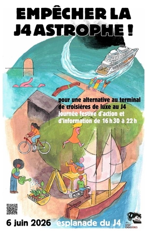 «<small class="fine d-inline"> </small>Empêcher la J4 astrophe<small class="fine d-inline"> </small>!<small class="fine d-inline"> </small>», à Marseille (Bouches-du-Rhône)