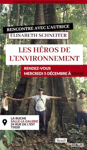 Rencontre Reporterre «<small class="fine d-inline"> </small>Les Héros de l'environnement<small class="fine d-inline"> </small>» avec son autrice, Élisabeth Schneiter, à Paris