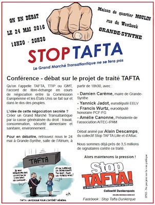 Conférence-débat sur le Tafta, à Grande-Synthe (Nord)