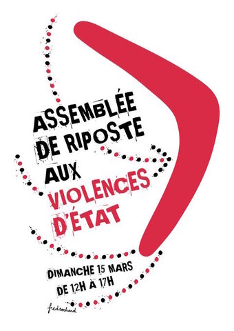 Appel pour une assemblée de riposte aux violences d'Etat, qui se tiendra le 15 mars