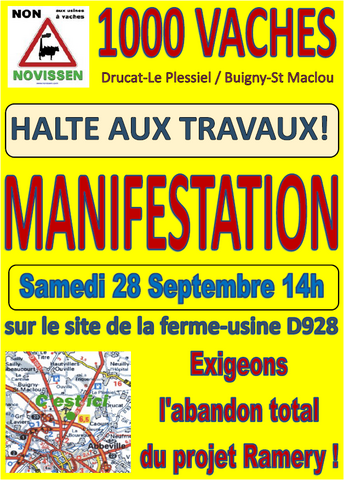 Manifestation contre la ferme des 1000 vaches‏