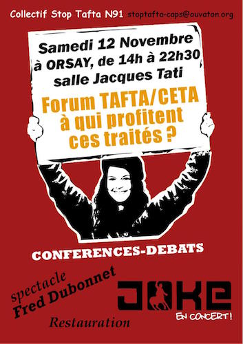 Tafta / Ceta : à qui profitent ces traités<small class="fine d-inline"> </small>? forum à Orsay (Essonne)