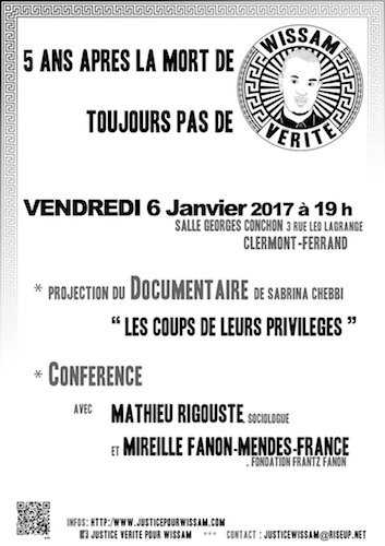 Des évènements pour les 5 ans de la mort de Wissam El Yamni à Clermont-Ferrand (Puy-de-Dôme)