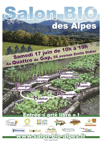 1<sup class="typo_exposants">er</sup> salon bio des Alpes, à Gap (Hautes-Alpes)