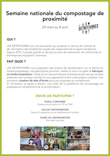 Semaine nationale du compostage de proximité, à Bordeaux (Gironde)