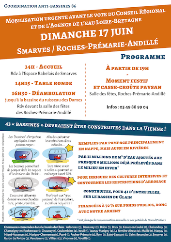 Mobilisation contre les bassines, à Roches-Prémarie-Andillé (Vienne)