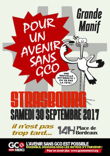 Pour un avenir sans <span class="caps">GCO</span>, manifestation à Strasbourg (Bas-Rhin)